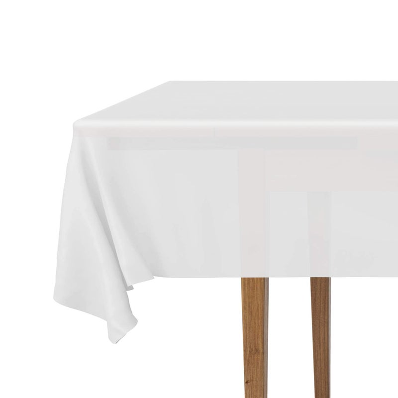 DecorRack 2 Rectangular Tablecloths BPA-Free Plastic, 54 x 108 inch, Dining Table Cloth, Rectangle Table Cover for Parties, Picnic, Camping and Outdoor, Disposable or Reusable, White (2 Pack) - Image 3